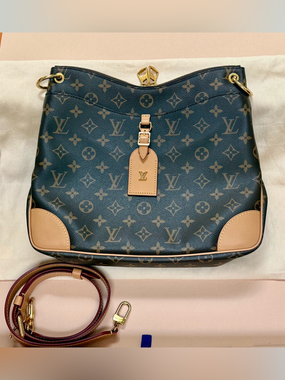 Louis Vuitton Monogram Odeon MM Shoulder Bag w/ Strap Authentic Pristine Cond.